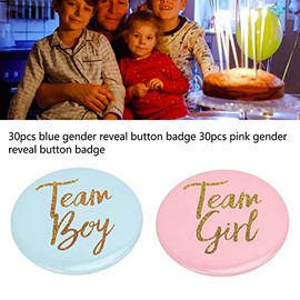 GLOGLOW Pin de BotóN para niño y niña, PatróN IngléS Material de Metal BotóN de RevelacióN de GéNero Pequeño Compacto Azul Rosa para Baby Shower