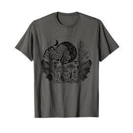 Cottagecore Moon, Mushrooms, Plants and Trees T-Shirt