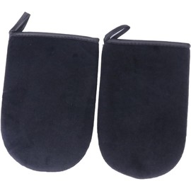 Guante Bronceador sin Sol 2 Piezas Negro de Esponja Aplicador de Autobronceador, Acabado Uniforme y Uso Sencillo, Formato Doble para Crema