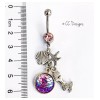 Unbranded 14g light pink cz dangle mermaid starfish shell purple
