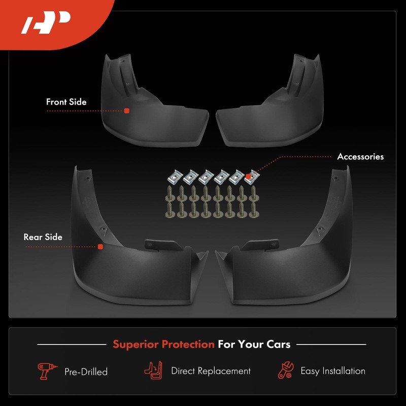 A-Premium Mud Flaps Compatible with Honda Passport 2019-2024 & Pilot