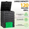 LEMY Garden Compost Bin, 120 Gallon Outdoor Composter Box for