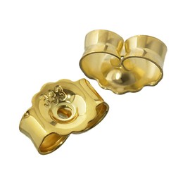 NKlaus 4820 1 Pair 333 Yellow Gold 8 Carat Gold 5.4 mm Counter Stud Earrings Pousette Ear Nut Butterfly Clasp Hole 0.8 mm