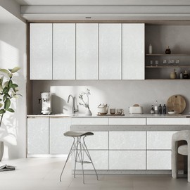 seonta White Silk Wallpaper Peel and Stick Self Adhesive Removable Embossed Vinyl Film Contact Paper for Cabinet Home Decoration Textured Shelf Paper