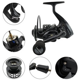 Fishdrops Spinning Fishing Reels 12+1BB Ultra Lightweight Carved Aluminum Spool Reels Affordable Smooth Spinning Reels