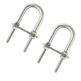 WeqeYent U Bolts M8 100x45 mm 2 PCS,304 Stainless Steel Round Bend U-Bolts with Plates Nuts,U Bolt Accessories, U Shape Bolts,U Brackets