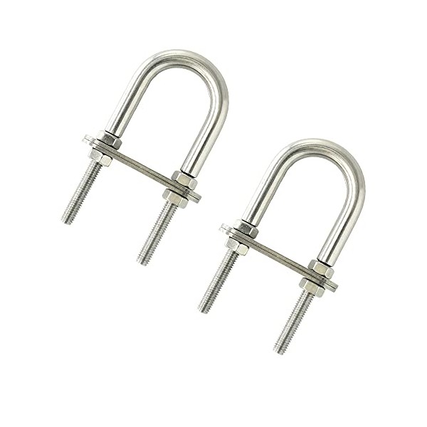 WeqeYent U Bolts M8 100x45 mm 2 PCS,304 Stainless Steel