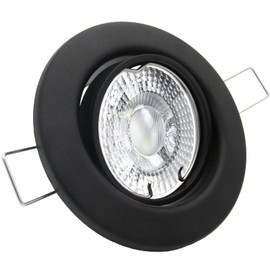 trendlights24 Decora LED Recessed Spotlight 230 V Black Matt Round Set of 1 Spotlights 4 W GU10 Warm White Ceiling Recessed Light 68 mm Swivelling