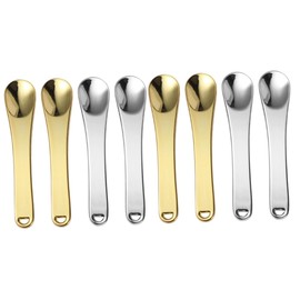 Ipetboom 8pcs Zinc Alloy Makeup Cream Spoons for Facial Masks Beauty Care Scoop for Women and Girls for Sampling and Applying Creams and Lotions