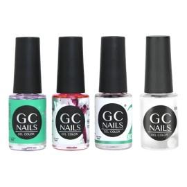 Gc Nails. Bond 1 + Bond 2 + Top + Aceite Para Cutícula, Uñas