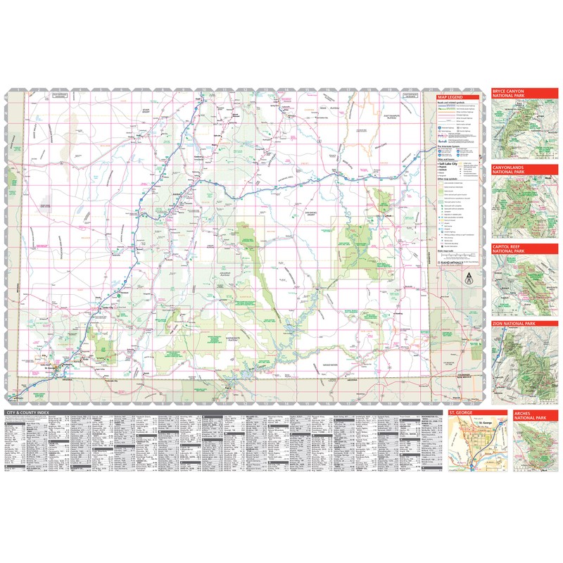Rand McNally Easy to Read: Utah State Map