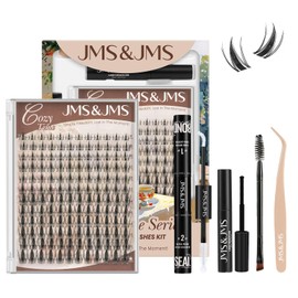 JMS&JMS Lash Clusters Kit 144 pcs Natural Cluster Lashes Manga Lashes with Lash Bond and Seal Eyelash Applictor Lash Remover Lash Extension Kit for Beginner (Fairy-8-18mix)
