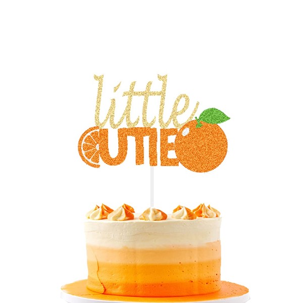 HEETON Little Cutie - Decoración para tarta de cumpleaños con clementina naranja, decoración para tarta de cumpleaños para niño y niña