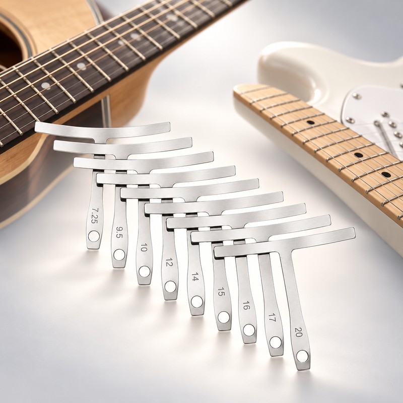9-Piece Understring Radius Gauge Set for Guitar Setup