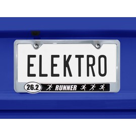 Elektroplate – 26.2 Full Marathon Runners Chrome-Plated All-Metal Standard Size Premium 3D License Plate Frame Tag Holder for Cars/SUVs/Trucks Weather-Proof Automotive Accessory