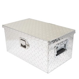 GXYWADY 20 Inch Silver Aluminum Diamond Plate Tool Box with Lock Key Replacement for Pick Up Truck Bed ATV RV