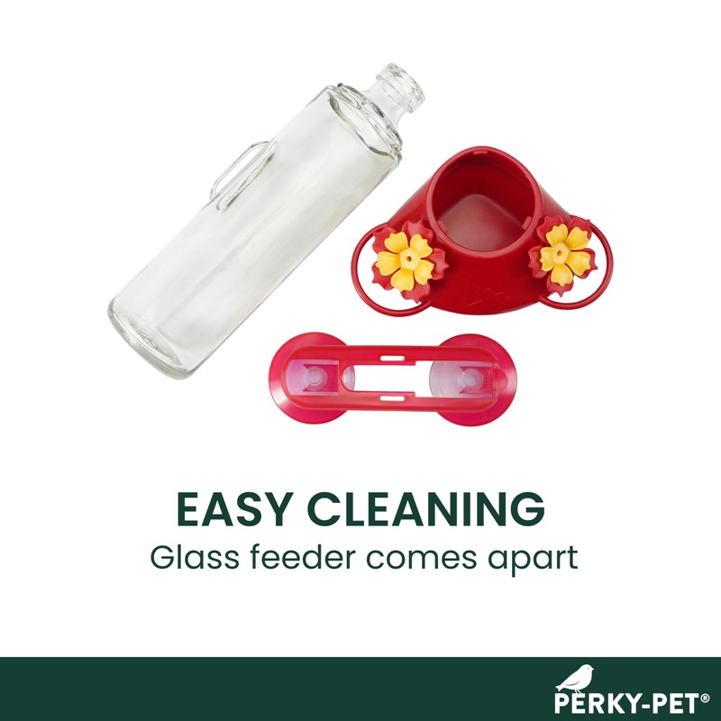 Perky-Pet Window-Mounted Glass Hummingbird Feeder - 14 fl oz Nectar
