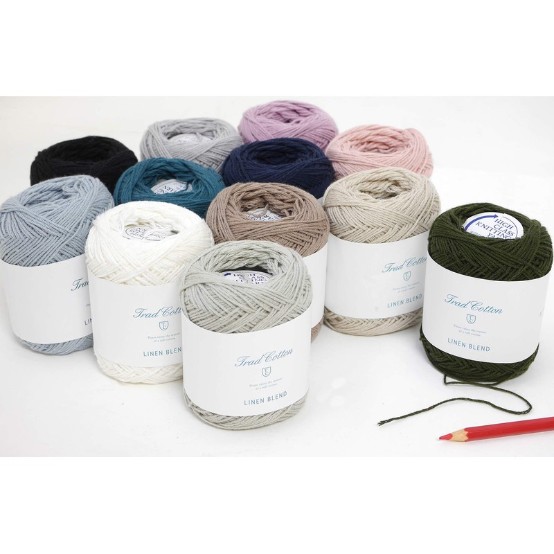 Yokota DARUMA 01-3600 Trad Cotton Linen Blend Yarn, Thick Col.5,