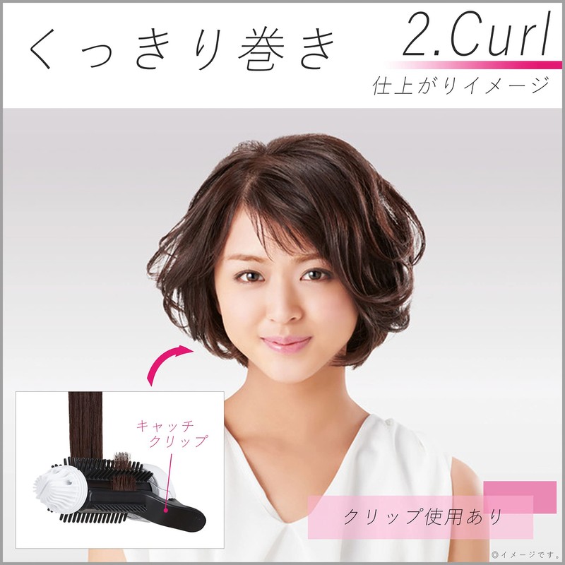 Panasonic EH-HV41-W Tourmaline Brush Iron, Compact, Curl, Straight, 2 Way,