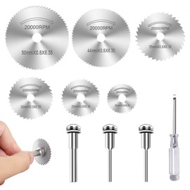 Set of 6 Circular Saw Blades with Screwdriver, High Speed Steel Blades for Multifunctional Tools, HSS Circular Saw Blades for Cutting Wood, Plastic and Metal