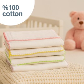 BEBELOP 10 Pack Cotton Washcloths Set | Small Soft Face Washcloth for Hand Body Sensitive Skin | Thin Absorbent Wipes for Newborns Infant (20x30 cm)