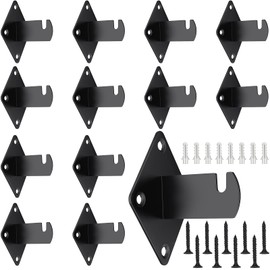 12 Pcs Black Gridwall Mount Brackets with Screws Gridwall Brackets for Grid Panels Clothing Store Cloakroom Retail Display Wall Organization (12)