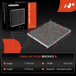 A-Premium 3-PC Cabin Air Filter with Activated Carbon Compatible with Nissan & Infiniti Models - Altima 2013-2018, Murano 2015-2023, Pathfinder 2013-2020, Maxima 2016-2023, QX60 2014-2020, JX35 2013