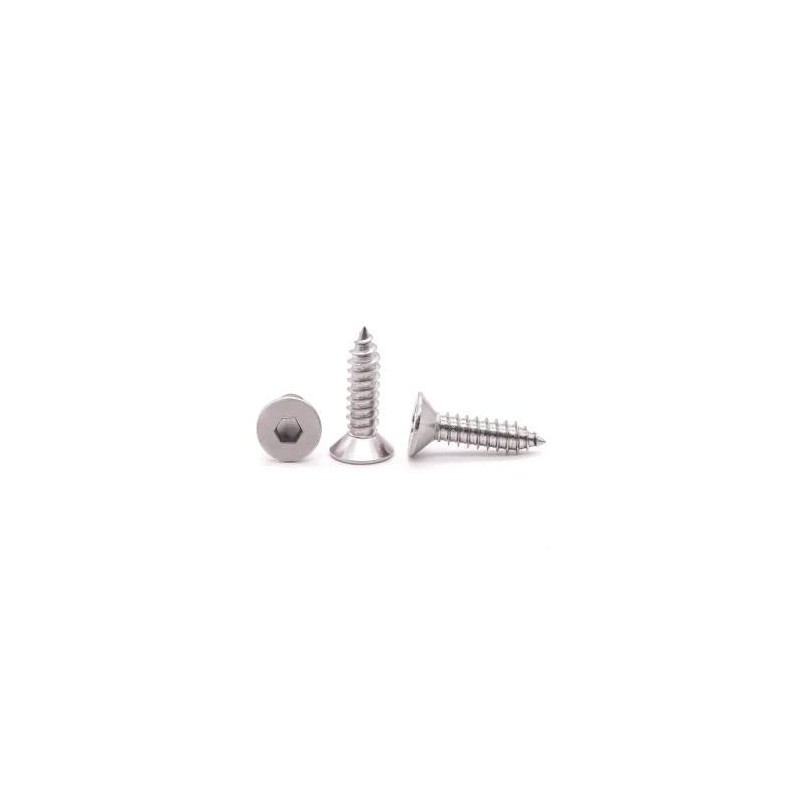 M6 x 16mm Flat Socket Cap Head Self Tapping Screws,