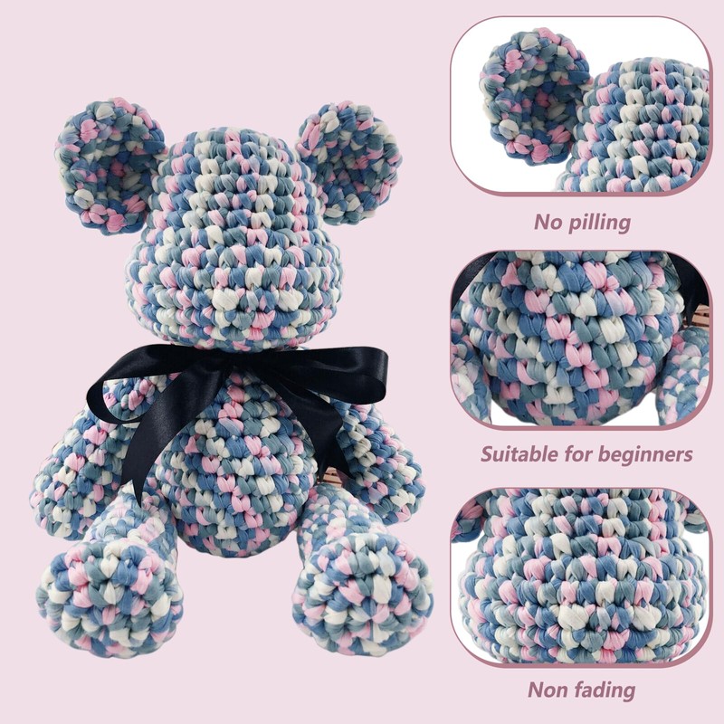 BATELO 2 Pack T-Shirt Yarn Crochet Yarn for Beginner Crochet