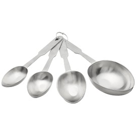 Norpro Stainless Steel 4 Pc Measuring Cup Scoop Shaped Set Metric Equivalents, Silver, 10.5 x 3.5 x 2 inches