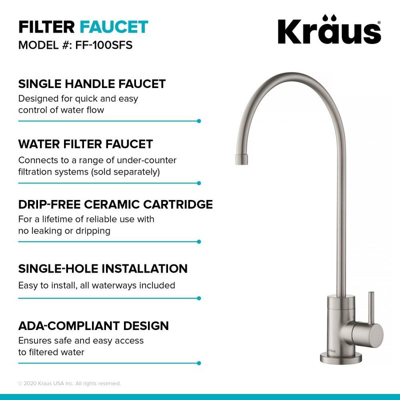 KRAUS Purita 100% Lead-Free Kitchen Water Filter Faucet in Spot