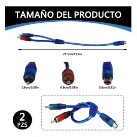 2pzs Cable Y Rca 2 Machos A 1 Hembra Profesional Audio