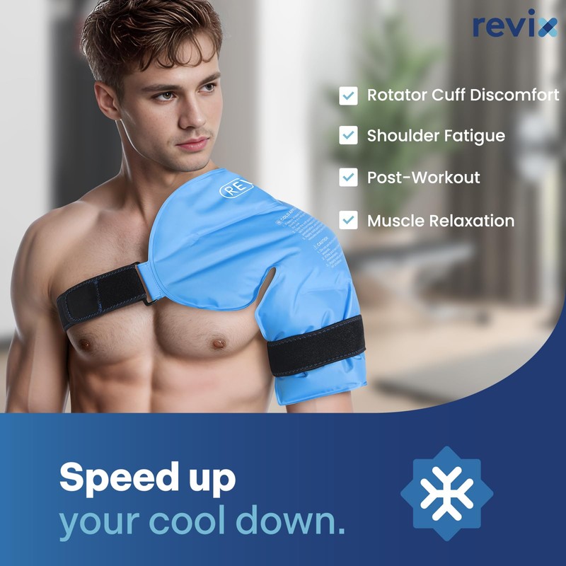 REVIX XL Shoulder Ice Pack for Rotator Cuff Reusable Gel