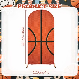 RimCereal 7.2 ft Basketball Party Arch Backdrop Cover Basketball Theme Arch Spandex Stretch Backdrop Stand Cover for Wedding Birthday Banquet Shower Ceremony Decoration