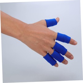 BIUDECO 10 Pcs Blue Volleyball Finger Sleeves Stretchy Finger Protector for Arthritis Support Breathable Sweat Absorbing for Men and Women Sports Enthusiasts
