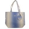 Elevanty Large Fabric Beach Bag with Zip and Blue Purse