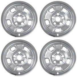 New Wheel Skin Covers Fits 2013-2018 Dodge Ram; 17 Inch; 5 Spoke; Chrome Plated; Plastic; Set of 4; Compatible with Steel Wheels
