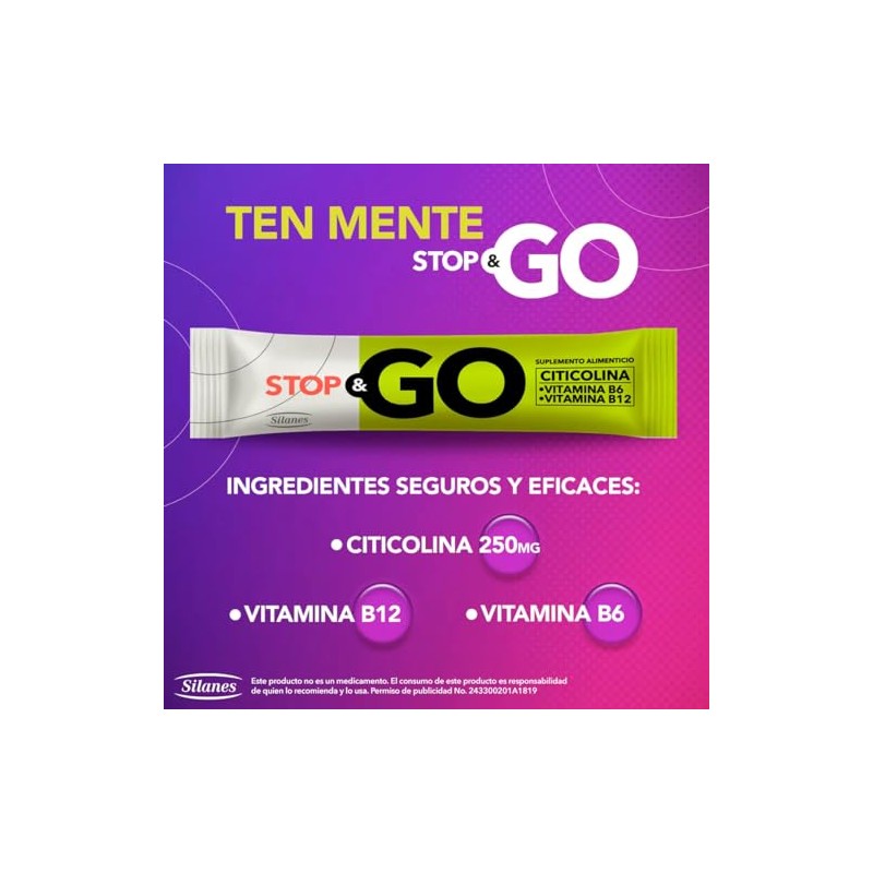 STOP&GO Suplemento Alimenticio con Citicolina + Vitamina B6 + Vitamina