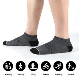 COOVAN 8 Pairs Mens Ankle Socks Low Cut Breathable Socks for Men 8 Pack Casual Socks