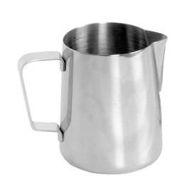 TrueCraftware-12 oz. Stainless Steel Frothing Milk Pitcher- Espresso Steaming Pitcher Coffee Bar Espresso Machine Accessories Cappuccino Barista Tool Milk Jug Steamer Frother Cup