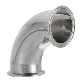 PATIKIL 90 Degree Elbow 2 1/2 "(63mm) Tube OD, 304 Stainless Steel Sanitary Pipe Fittings 2.5" Tri Sanitary Clamps 77.5mm Ferrule Flange OD for Dairy Beverage Plumbing Systems