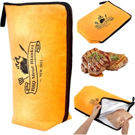 BBQ Blanket for Resting Meat – Reusable 4-Layer Insulated Meat Resting Bag with Wide Mouth & Reinforced Handle, Designed for Large Brisket, Pork Shoulder, Turkey – Ideal Gift for BBQ Lovers