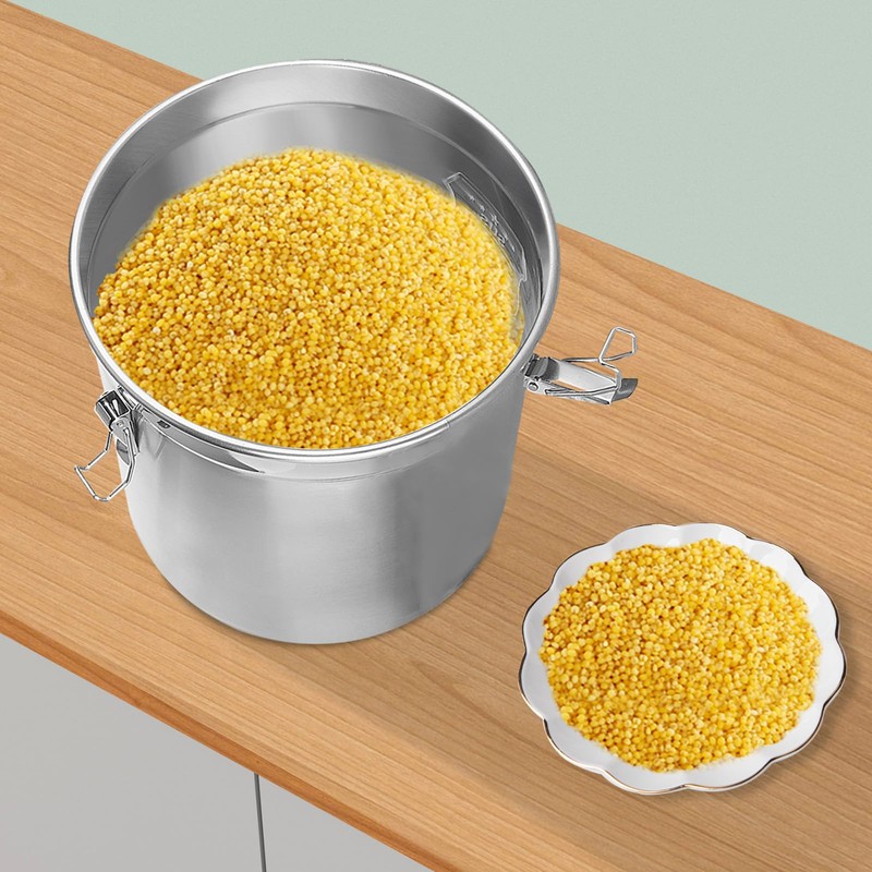 304 Stainless Steel Airtight Canister for Kitchen, Rice Cereal Grain