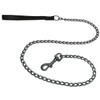 Platinum Pets 2mm Coated Chain Dog Leash with Leather Handle, Midnight Black Chrome