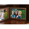 Karandu Double 5x7 Landscape Leather Picture Frame - Cognac
