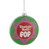 Northlight 4" Green and Pink Tootsie Roll POP Candy Filled Lollipop Christmas Disc Ornament