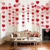 Zoonlinpp 6 Packs 3D Heart Garlands-22.1 Ft Red Pink Hanging