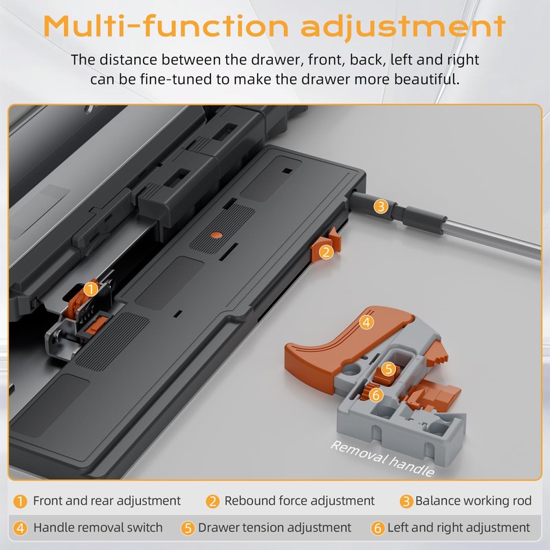SIGOE Push to Open & Soft Close Undermount Drawer Slide