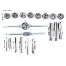 Tap Die Set, 20pcs Tap and Drill Set Metric Master Tap Die Set Essential with Complete Accessories and Storage Case, Hex Threading Dies