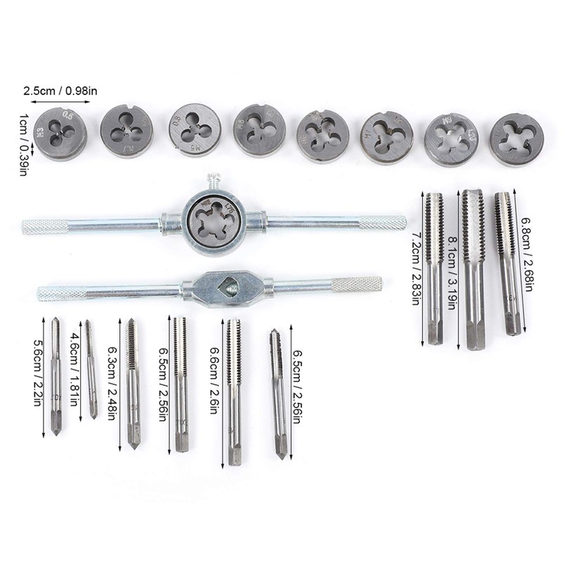 Tap Die Set, 20pcs Tap and Drill Set Metric Master
